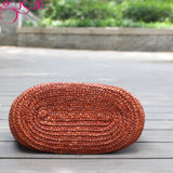 Straw Shoulder Bag Beach Bucket Handbag Rattan Woven Casual Tote