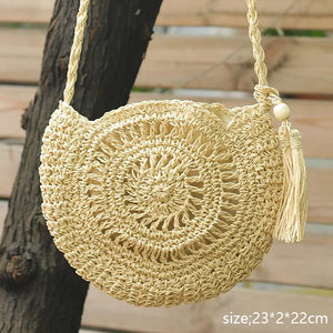Women Messenger Bags Hollow Out Woven Single Shoulder Crossbody Bag