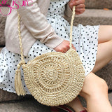 Women Messenger Bags Hollow Out Woven Single Shoulder Crossbody Bag