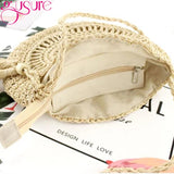 Women Messenger Bags Hollow Out Woven Single Shoulder Crossbody Bag