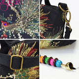Embroidery Peacock Shoulder Bag Large Capacity Messenger