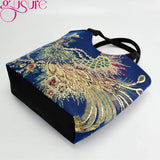 Embroidery Peacock Shoulder Bag Large Capacity Messenger