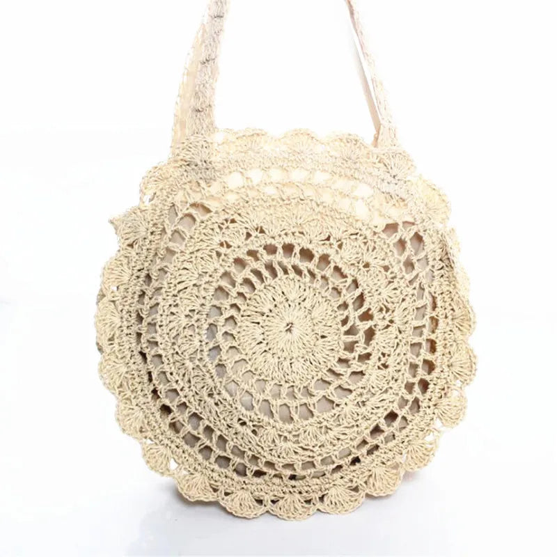Women Travel Beach Bags Large Capacity Shopper Tote Ladies Hollow Shoulder Bags