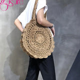 Women Travel Beach Bags Large Capacity Shopper Tote Ladies Hollow Shoulder Bags