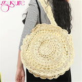 Women Travel Beach Bags Large Capacity Shopper Tote Ladies Hollow Shoulder Bags