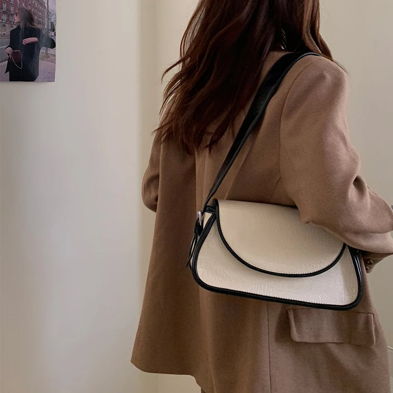 Women's Small Shoulder Handbags Totes Casual Bag Ladies PU Leather Armpit Travel