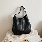 Vintage PU Leather Shoulder Bag Large Capacity Totes Women's Hobo Handbags