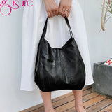 Vintage PU Leather Shoulder Bag Large Capacity Totes Women's Hobo Handbags