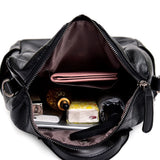 Summer Retro Women's Backpack Soft Leather School Bags for Teenage Girls