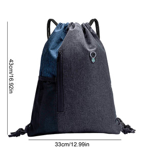 Oxford Cloth Gym Sack Drawstring Bag with Earphones Hole