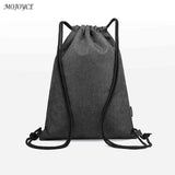Oxford Cloth Gym Sack Drawstring Bag with Earphones Hole