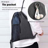Oxford Cloth Gym Sack Drawstring Bag with Earphones Hole