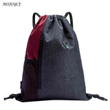 Water-Repellent Gym Sack Drawstring Bag Mesh Pocket Knapsack
