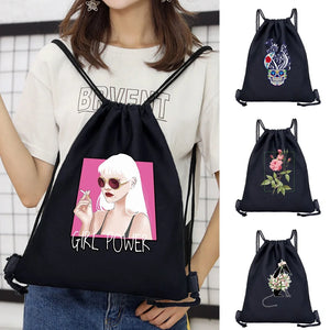 Canvas Drawstring Rucksack Gym School Bag