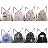 Ballet Art Girl Print Backpack for Students