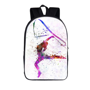 Gymnastics Art Backpack Travel School Bags Book Bag