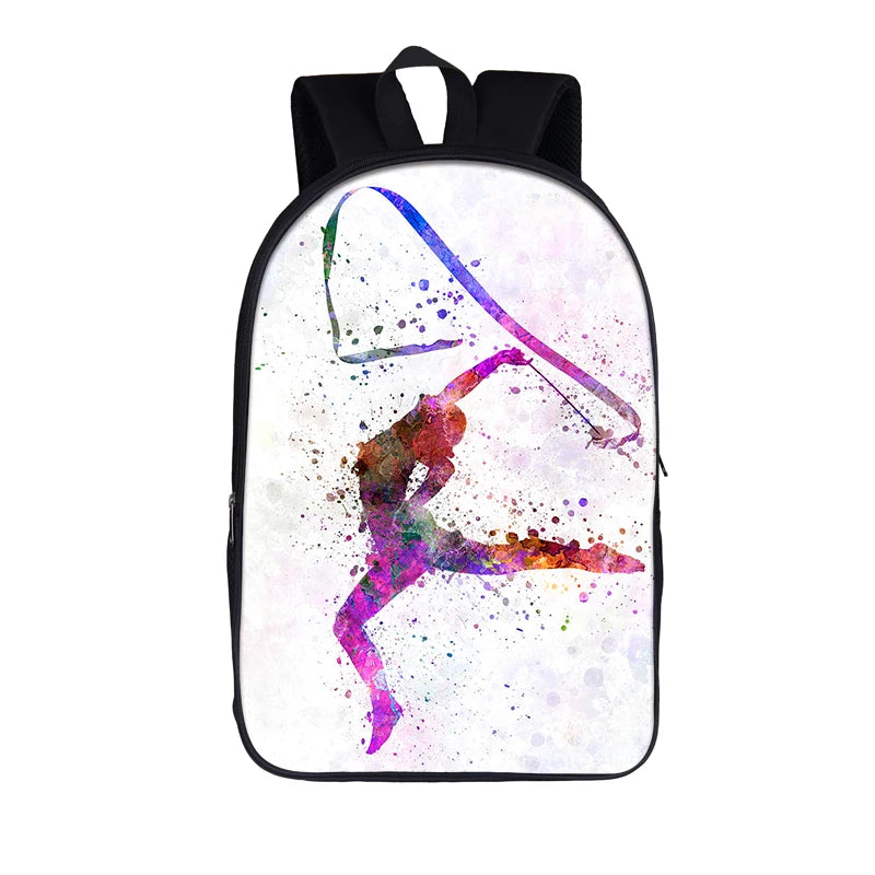 Gymnastics Art Backpack Travel School Bags Book Bag