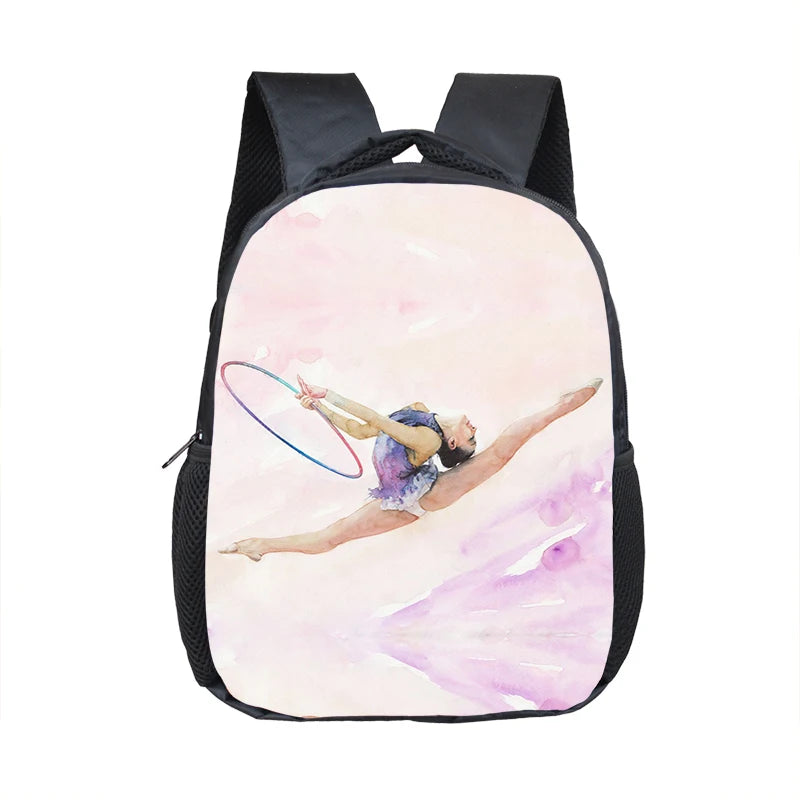 Girls Gymnastics Ballet School Backpack, Cute Toddler Diaper Book Bag