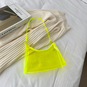 Neon Women's PVC Shoulder Bag Casual Transparent Zipper Y2K Sac A Main Femme