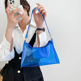 Neon Women's PVC Shoulder Bag Casual Transparent Zipper Y2K Sac A Main Femme