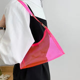 Neon Women's PVC Shoulder Bag Casual Transparent Zipper Y2K Sac A Main Femme