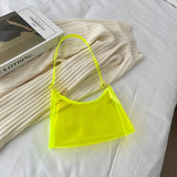 Neon Women's PVC Shoulder Bag Casual Transparent Zipper Y2K Sac A Main Femme
