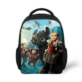 Kindergarten Backpack Train-Dragon-Anime Print Pattern School Bag