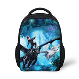 Kindergarten Backpack Train-Dragon-Anime Print Pattern School Bag
