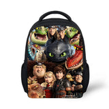 Kindergarten Backpack Train-Dragon-Anime Print Pattern School Bag