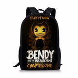 Bendy-Ink-Game Pattern School Backpack for Children