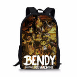 Bendy-Ink-Game Pattern School Backpack for Children