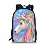 Colorful Unicorn Pattern Students School Bag Cartoon Teenagers Book-Bags