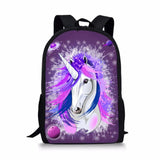 Colorful Unicorn Pattern Students School Bag Cartoon Teenagers Book-Bags