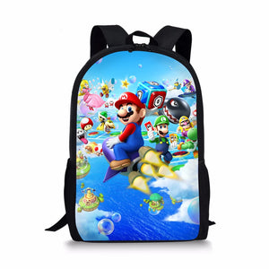 Super-Malio Students School Bag Game Pattern Teenagers Book-Bags