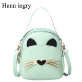 Ladies Cat Pattern Small Bag Printed Backpack H231D