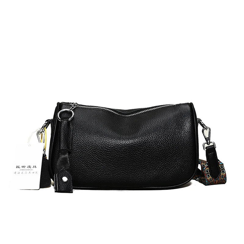 HANSDAFA Leather Shoulder Crossbody Bag For Women Handbag Cow Leather Ladies