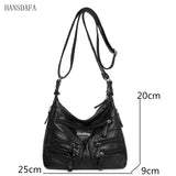 HANSDAFA Soft Leather Women Handbags Women Shoulder Bag Female Messenger Bag