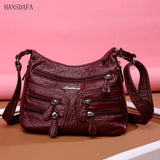 HANSDAFA Soft Leather Women Handbags Women Shoulder Bag Female Messenger Bag