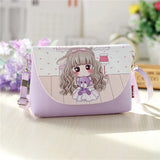 Women's Phone Purse PU Leather Princess Coin Wallet Kids Shoulder Bag