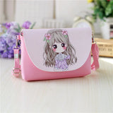 Women's Phone Purse PU Leather Princess Coin Wallet Kids Shoulder Bag