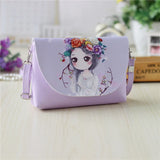 Women's Phone Purse PU Leather Princess Coin Wallet Kids Shoulder Bag
