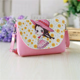 Women's Phone Purse PU Leather Princess Coin Wallet Kids Shoulder Bag