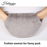 Women Fur Waist Bag Fanny Pack Winter Hip Bum Bags Female Large Capacity Suede