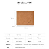 RFID High Crazy Horse Leather Slim Wallet for Men