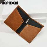 RFID High Crazy Horse Leather Slim Wallet Front Pocket Money Dollar Short Purse