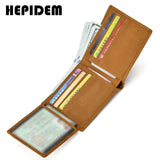 RFID Crazy Horse Leather Slim Wallet for Men