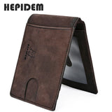 RFID High Crazy Horse Leather Slim Men's Wallet