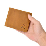 RFID Crazy Horse Leather Slim Wallet for Men