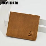 RFID Crazy Horse Leather Slim Wallet for Men