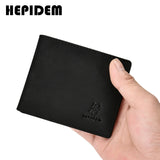 RFID High Crazy Horse Leather Slim Wallet for Men